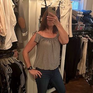 AMERICAN EAGLE OUTFITTERS SOFT AND SEXY TOP.  Black/White Stripe.  Size Medium